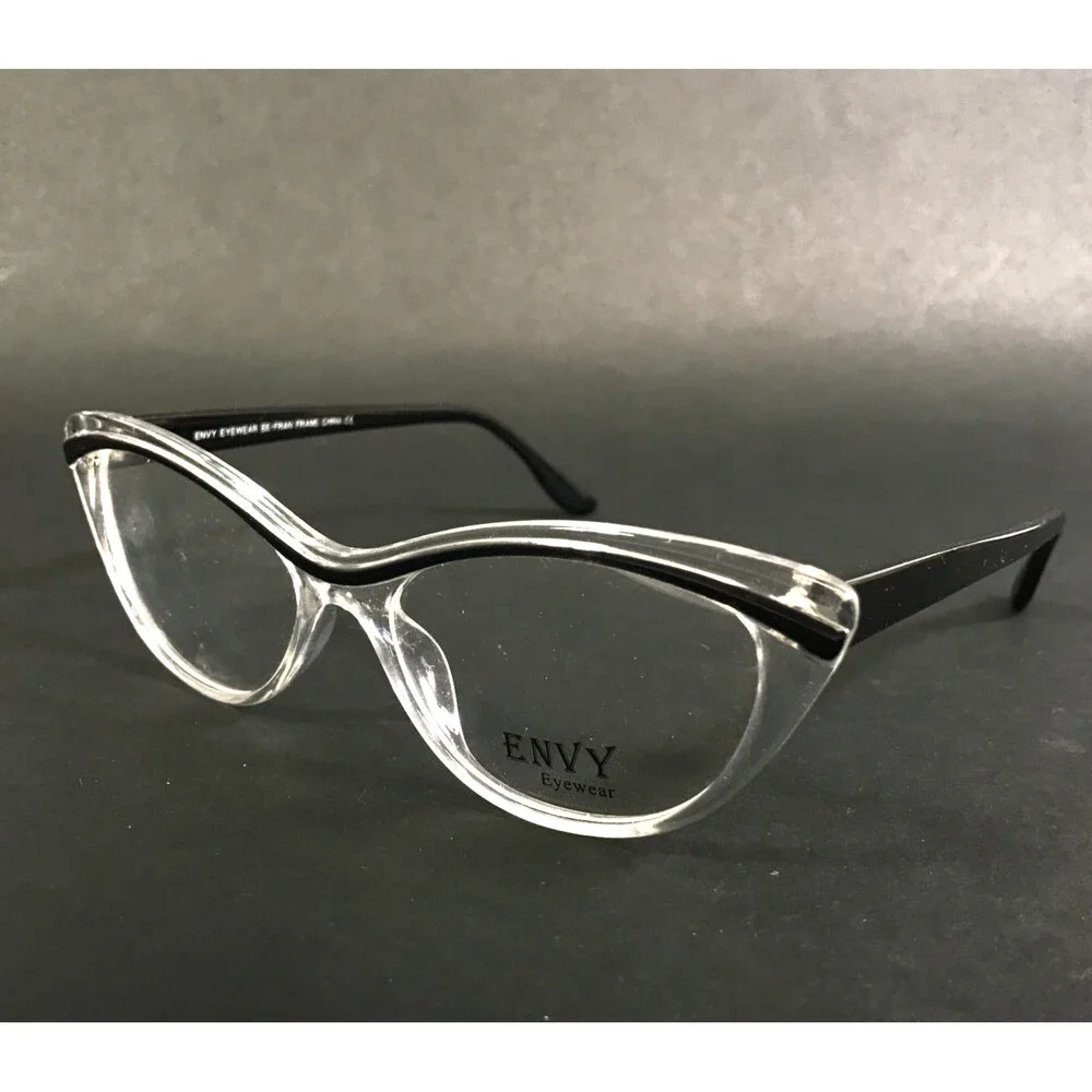 Envy Eyewear Eyeglasses Frames EE-FRAN BLK/CRY Black Crystal Full Rim 53-17-143